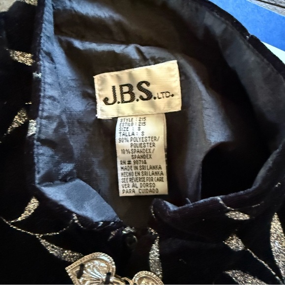 JBS Black Silver Velour Blazer Steampunk Edwardian Deco Glam Wedding Guest Small - Picture 6 of 9